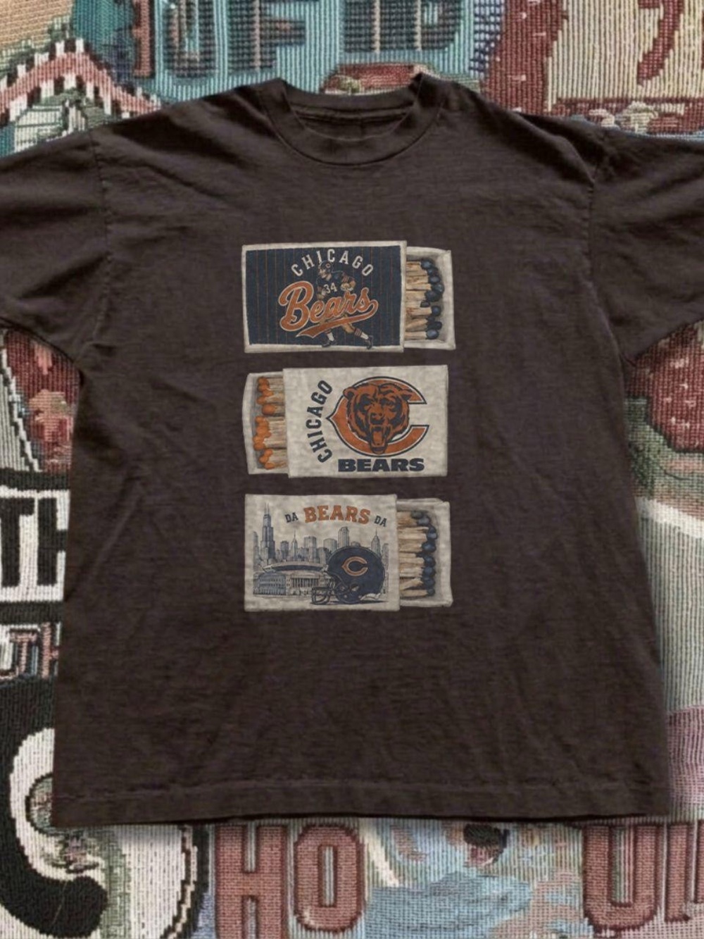 Gildan Brown Chicago Bears Graphic Short Sleeve Tee